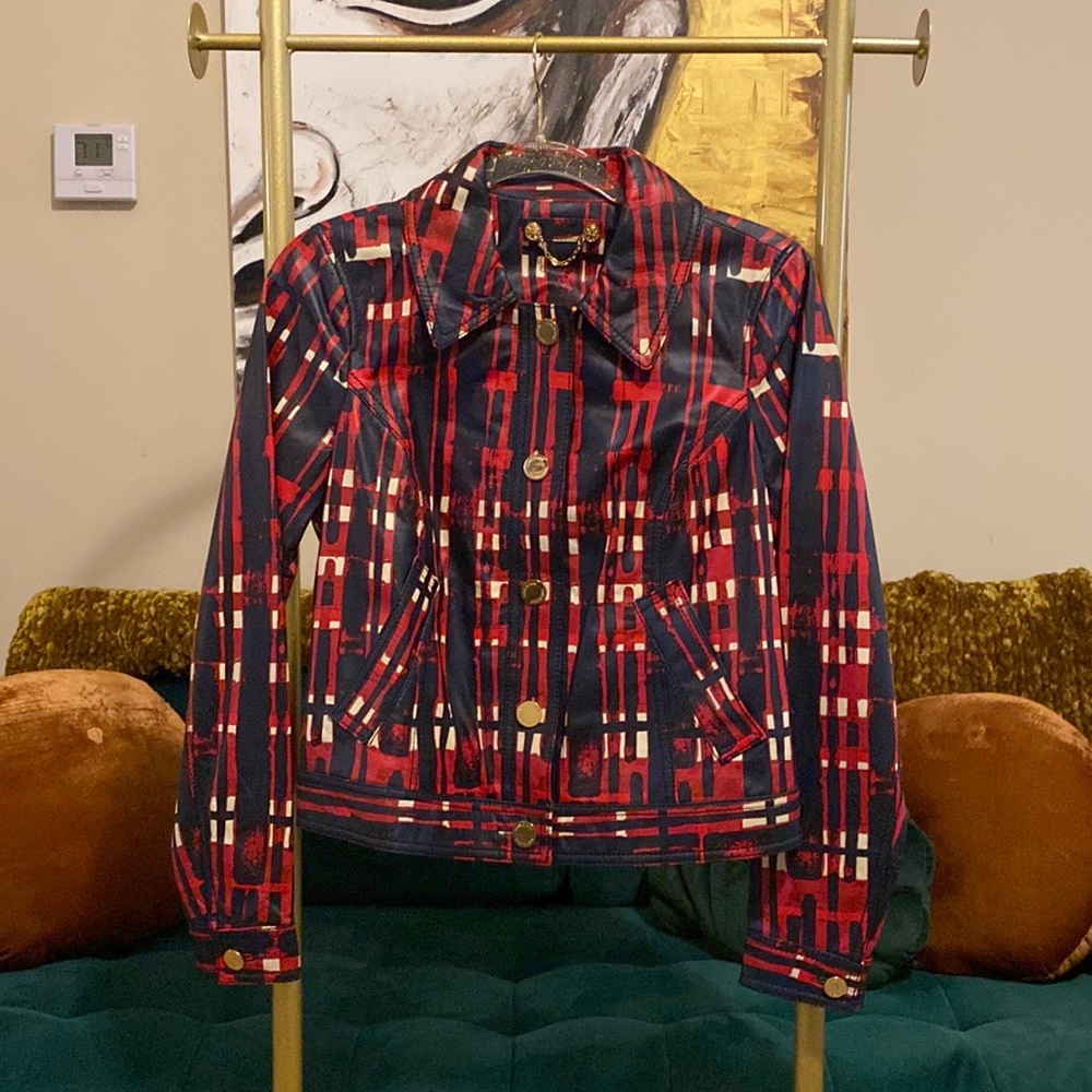 Abstract leather jacket